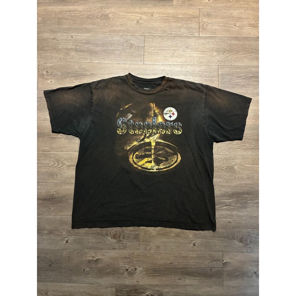 Vintage Pittsburgh Steelers NFL Football Reebok Tee 2XL Faded Short Sleeve Y2K